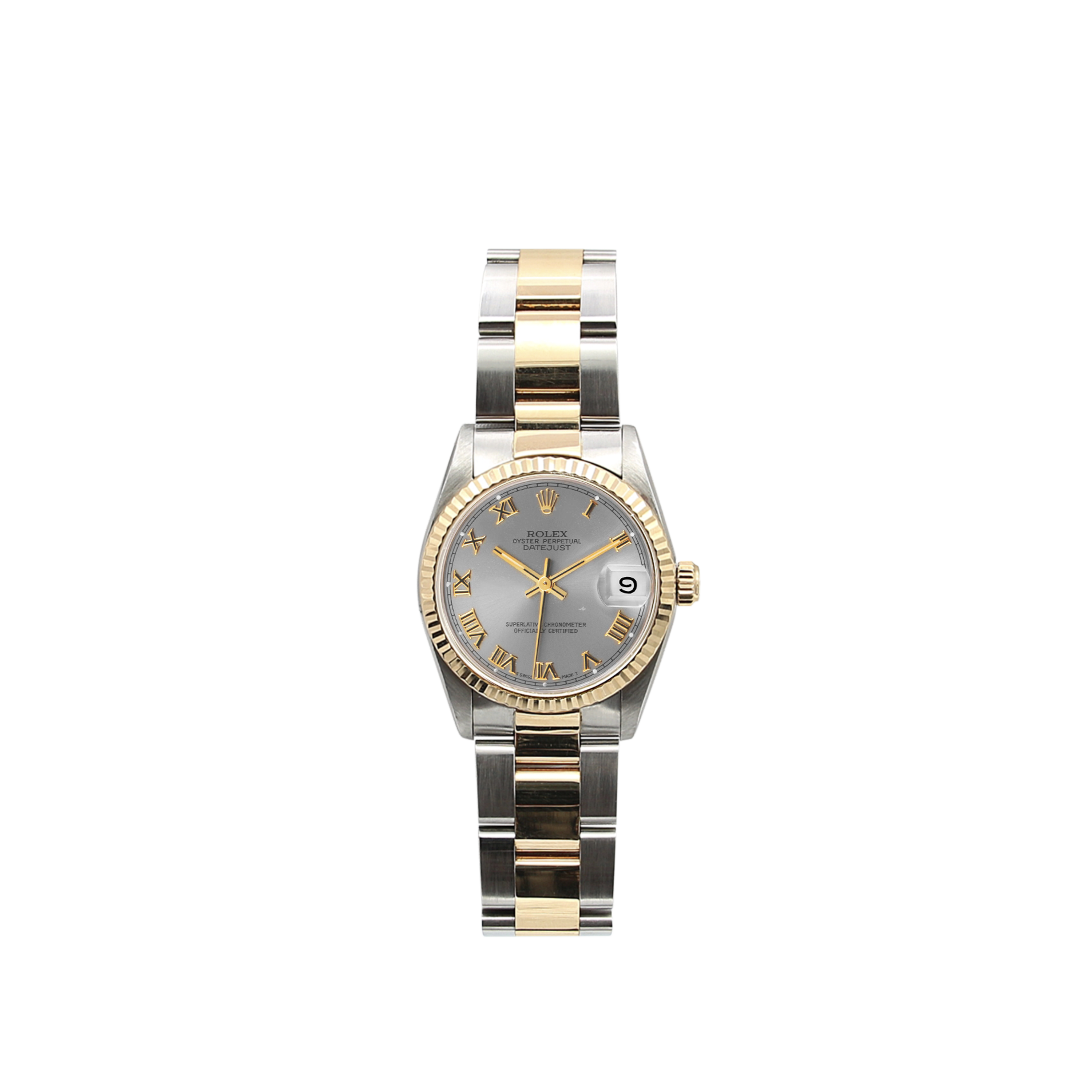 Rolex Datejust Ref. 68273 Graues Römisch -Zifferblatt - Austernarmband - Vollständiger Satz