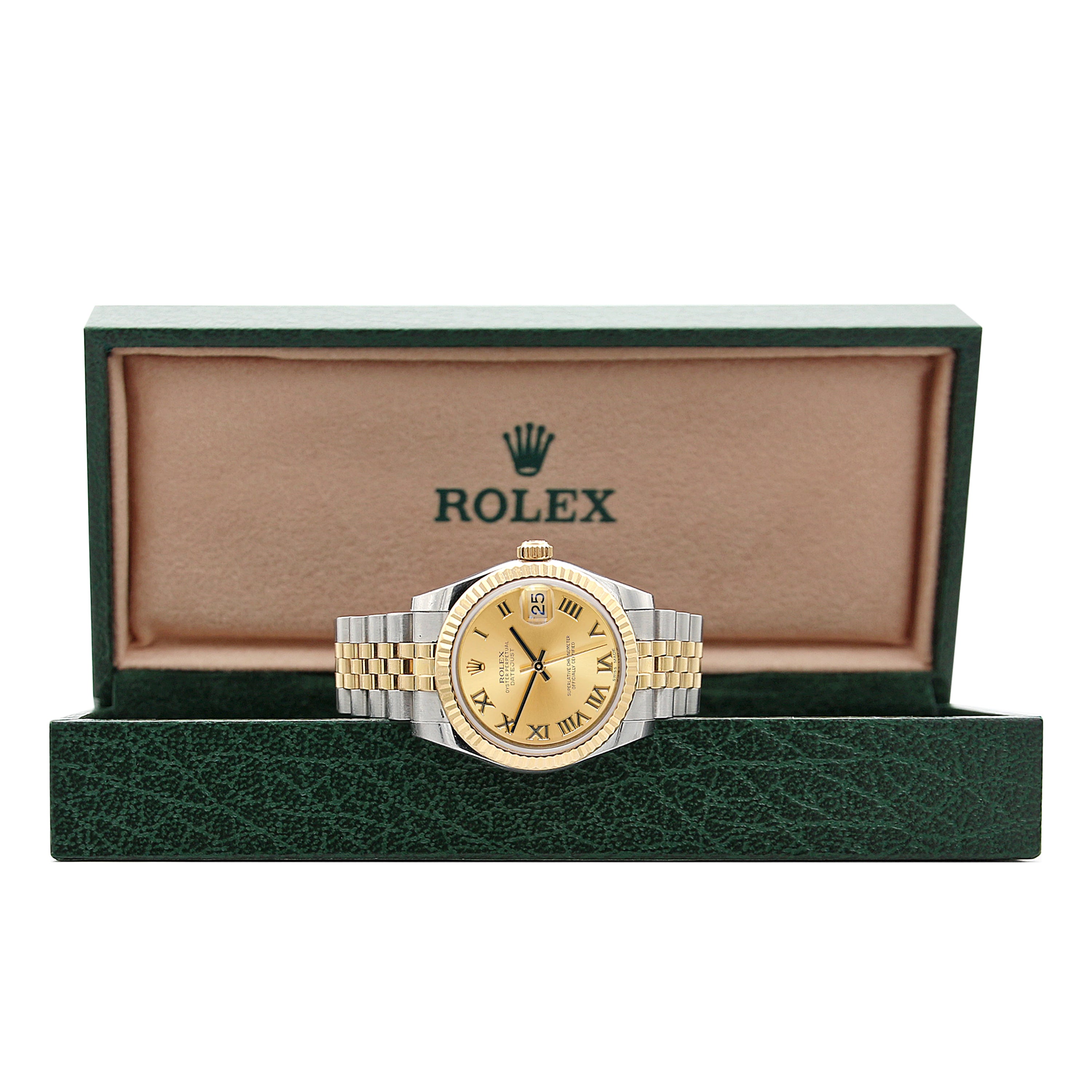 Rolex Lady-Datejust 31mm ref. 178273 Champagne Roman Dial Jubilee bracelet - Full Set