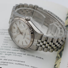 Cargar imagen en el visor de la galería, Rolex Datejust 36 ref. 16234 Silver Linen Dial -  Jubilee - Full Set
