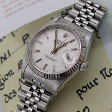 Cargar imagen en el visor de la galería, Rolex Datejust 36 ref. 16234 Silver Linen Dial -  Jubilee - Full Set
