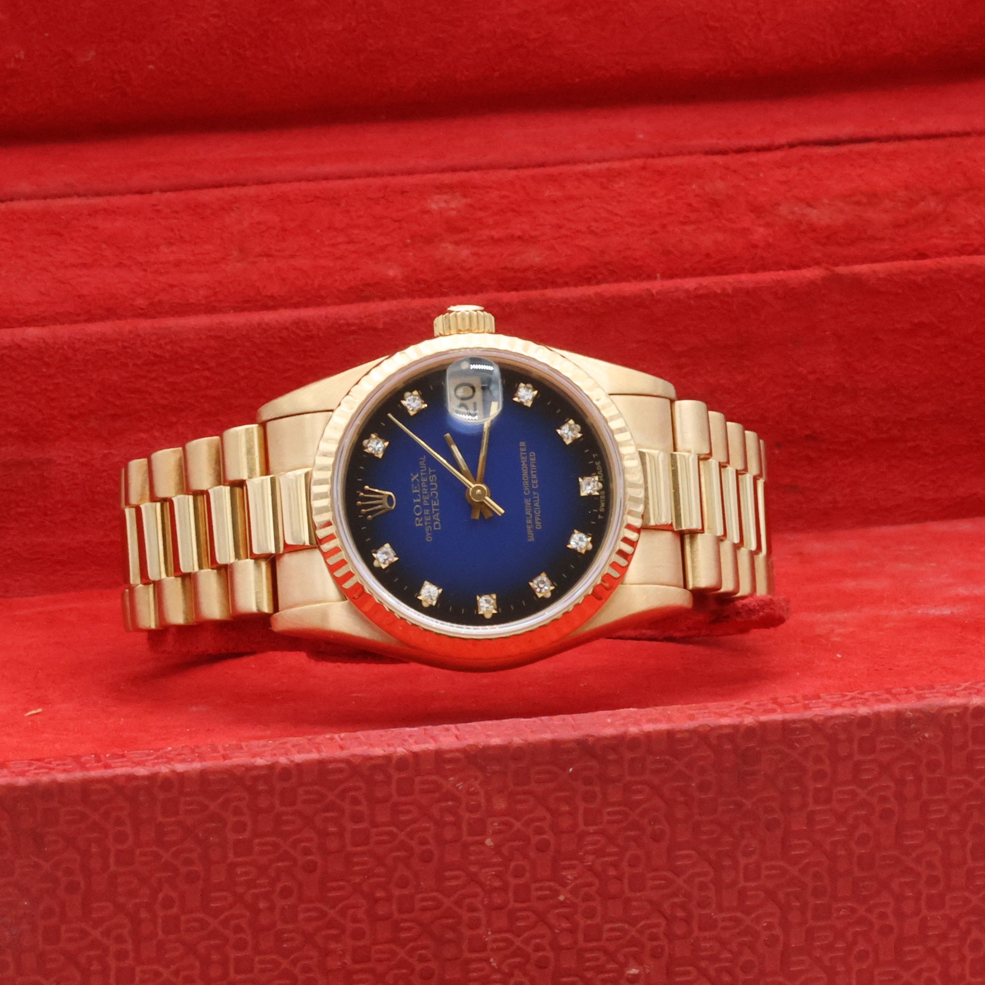 Rolex Datejust ref. 68278 Blue Degradee Dial President Bracelet - Full set