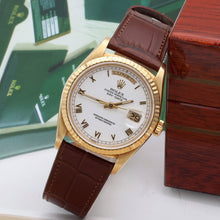Load image into Gallery viewer, Rolex Day-Date ref. 18238 White Roman Dial - Leather Strap - Full Set
