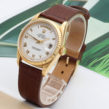Load image into Gallery viewer, Rolex Day-Date ref. 18238 White Roman Dial - Leather Strap - Full Set
