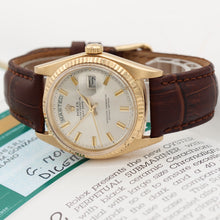 Załaduj obraz do przeglądarki galerii, Rolex Day-Date ref. 1803 Silver Dial - Leather Strap
