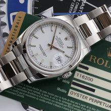 Indlæs billede til gallerivisning Rolex Datejust ref. 116200 White Dial - Oyster Bracelet - Full Set

