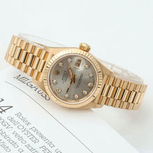 Load image into Gallery viewer, Rolex Datejust Lady ref. 69178 Silver Diamonds Dial - President Gold Bracelet
