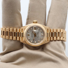 Load image into Gallery viewer, Rolex Datejust Lady ref. 69178 Silver Diamonds Dial - President Gold Bracelet
