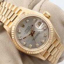 Load image into Gallery viewer, Rolex Datejust Lady ref. 69178 Silver Diamonds Dial - President Gold Bracelet
