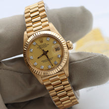 Charger l'image dans la galerie, Rolex Datejust Lady ref. 6916 Yellow Diamond Dial - President Bracelet
