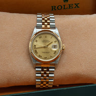 Rolex Datejust 36 ref. 16233 Champagne Roman dial - Full Set