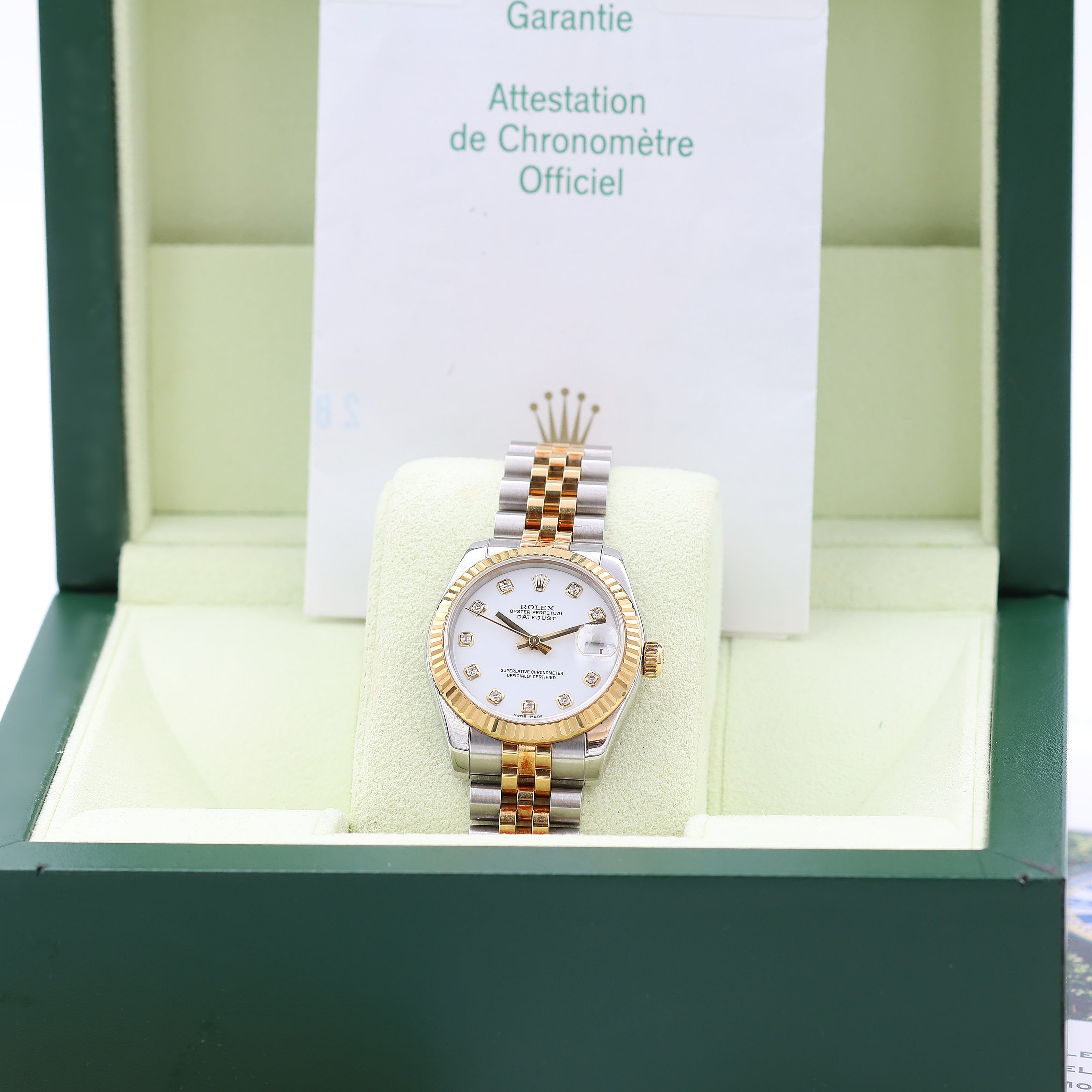 Rolex Lady-Datejust 31mm ref. 178273 White Diamonds Dial - Full Set