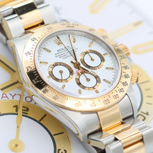 Załaduj obraz do przeglądarki galerii, Rolex Daytona ref. 16523 Steel and Gold White Dial with Rolex Service
