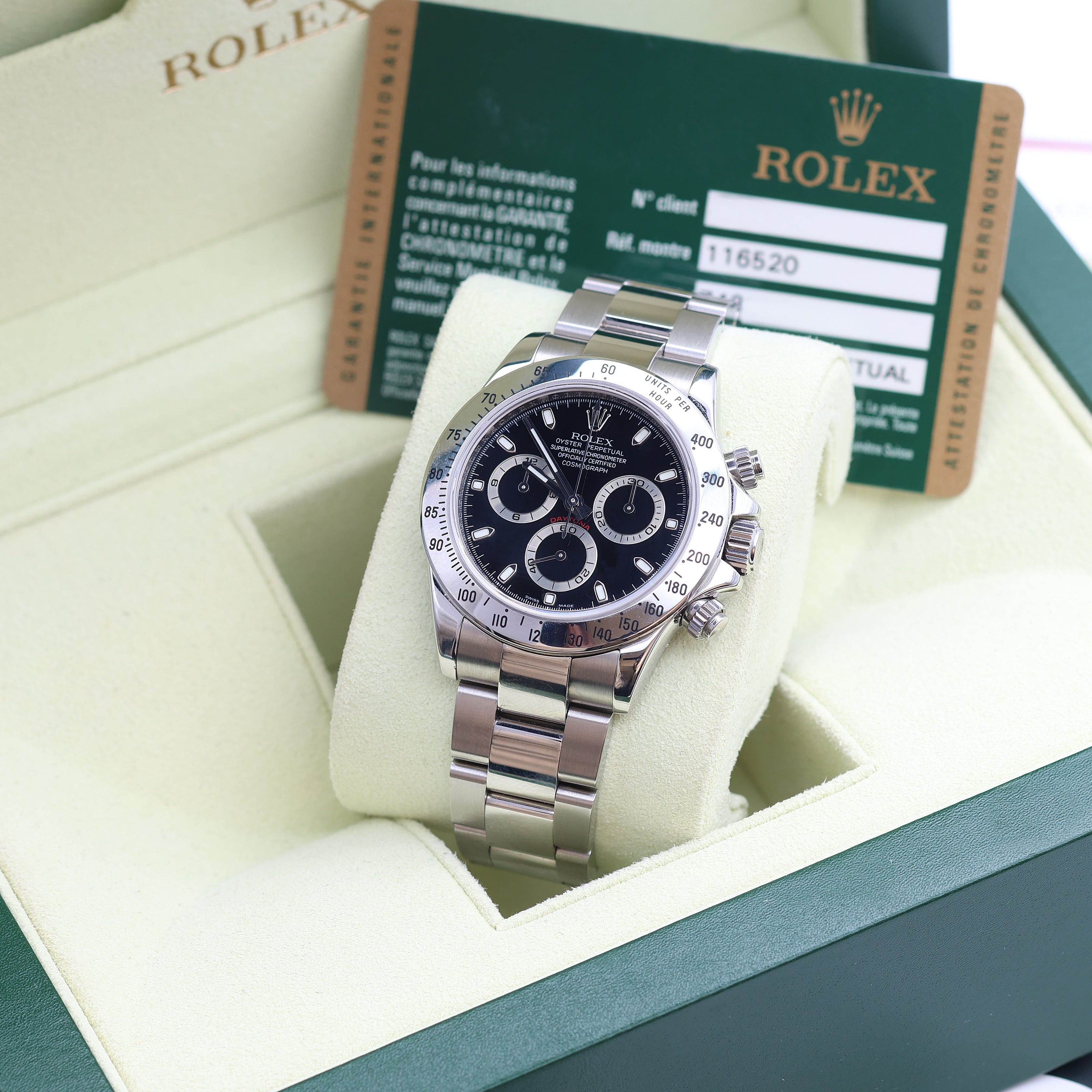 Rolex Daytona ref. 116520 Black Dial - Short Clasp - Full Set – Debonar ...