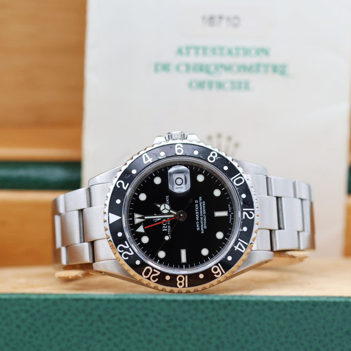 rolex GMT master 2 16710 純正　ベゼル　黒 Rolex GMT Master II 16710 - Black Bezel - Full Set – Debonar