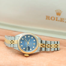 Carica l'immagine nel visualizzatore di Gallery, Rolex Lady-Datejust ref. 6917 - Blue Diamonds dial - Jubilee bracelet
