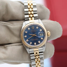 Carica l'immagine nel visualizzatore di Gallery, Rolex Lady-Datejust ref. 6917 - Blue Diamonds dial - Jubilee bracelet
