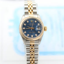 Carica l'immagine nel visualizzatore di Gallery, Rolex Lady-Datejust ref. 6917 - Blue Diamonds dial - Jubilee bracelet
