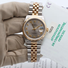 Bild in Galerie-Viewer laden, Rolex Datejust ref. 16203 Grey Roman Dial Jubilee Bracelet - Full set
