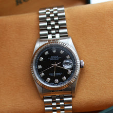 Cargar imagen en el visor de la galería, Rolex Datejust ref. 16234 Black (Circle) Diamonds Dial Jubilee Bracelet - Full Set
