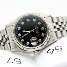 Cargar imagen en el visor de la galería, Rolex Datejust ref. 16234 Black (Circle) Diamonds Dial Jubilee Bracelet - Full Set

