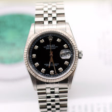 Cargar imagen en el visor de la galería, Rolex Datejust ref. 16234 Black (Circle) Diamonds Dial Jubilee Bracelet - Full Set
