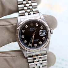 Cargar imagen en el visor de la galería, Rolex Datejust ref. 16234 Black (Circle) Diamonds Dial Jubilee Bracelet - Full Set
