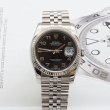 Load image into Gallery viewer, Rolex Datejust ref. 116234 Black Arabic Dial - Jubilee Bracelet - Full set
