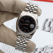 Load image into Gallery viewer, Rolex Datejust ref. 116234 Black Arabic Dial - Jubilee Bracelet - Full set
