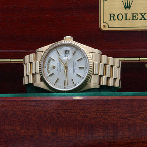 Rolex Day-Date ref. 18038 Silver Dial - President Bracelet Italian Date Disc