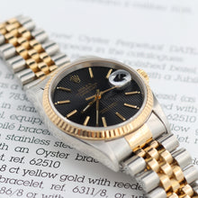 Load image into Gallery viewer, Rolex Datejust 36 ref. 16233 Black Tapestry dial - Jubilee Bracelet - Full Set
