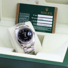 Załaduj obraz do przeglądarki galerii, Rolex Datejust ref. 116200 Black Roman Dial - Oyster Bracelet - Full Set
