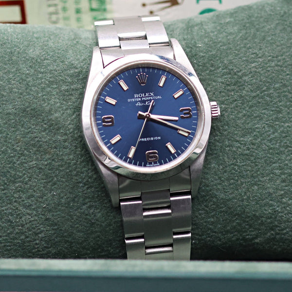 Buy Online Watch Rolex Air-King ref. 14000 Blue Arabic Dial