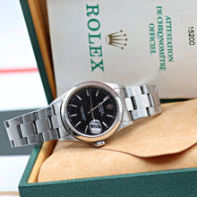 Cargar imagen en el visor de la galería, Rolex Date ref. 15200 Black Dial Oyster Bracelet - Full Set
