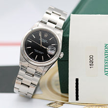Cargar imagen en el visor de la galería, Rolex Date ref. 15200 Black Dial Oyster Bracelet - Full Set
