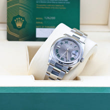 Załaduj obraz do przeglądarki galerii, Rolex Datejust ref. 126200 Wimbledon Dial Oyster Bracelet - Full Set
