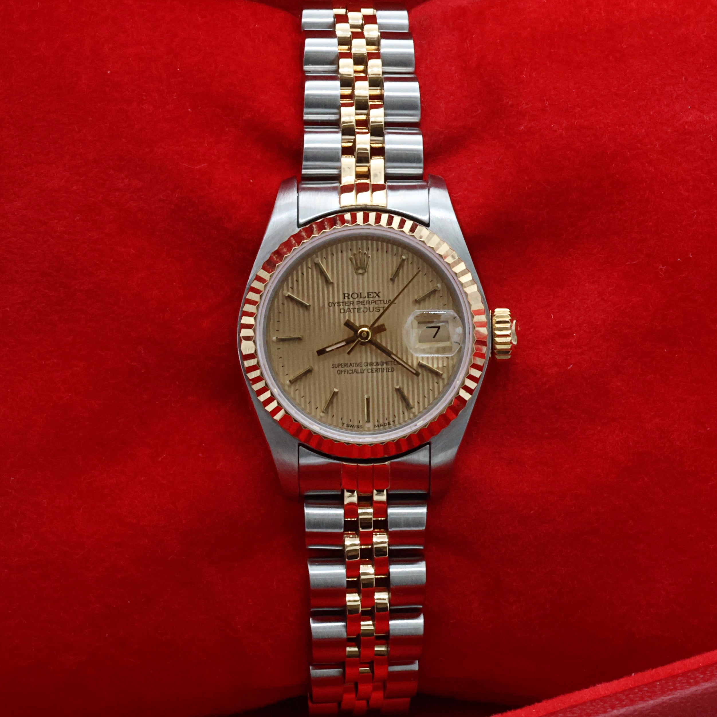 Rolex Datejust Lady ref. 69173 Steel/Gold - Champagne Tapestry Dial - Jubilee Bracelet