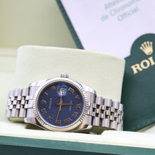 Załaduj obraz do przeglądarki galerii, Rolex Datejust ref. 116234 Blue Roman Millennary Dial - Jubilee - Full Set

