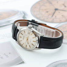Load image into Gallery viewer, Rolex Precision ref. 6694 - Silver Dial with Golden Indexes - Leather Strap
