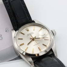 Load image into Gallery viewer, Rolex Precision ref. 6694 - Silver Dial with Golden Indexes - Leather Strap
