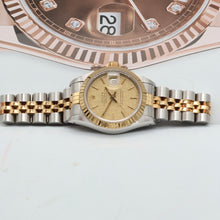 Indlæs billede til gallerivisning Rolex Datejust Lady ref. 69173 Steel/Gold- Jubilee Bracelet - Champagne Linen Dial - Full Set
