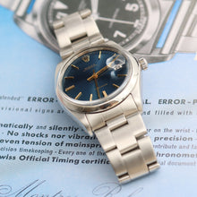 Załaduj obraz do przeglądarki galerii, Rolex Precision Date ref. 6694 Blue Dial (Golden Indexes) Oyster bracelet

