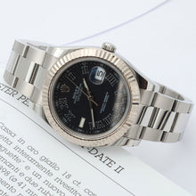 Cargar imagen en el visor de la galería, Rolex Datejust II ref. 116334 Black Roman Dial Oyster Bracelet - Full Set
