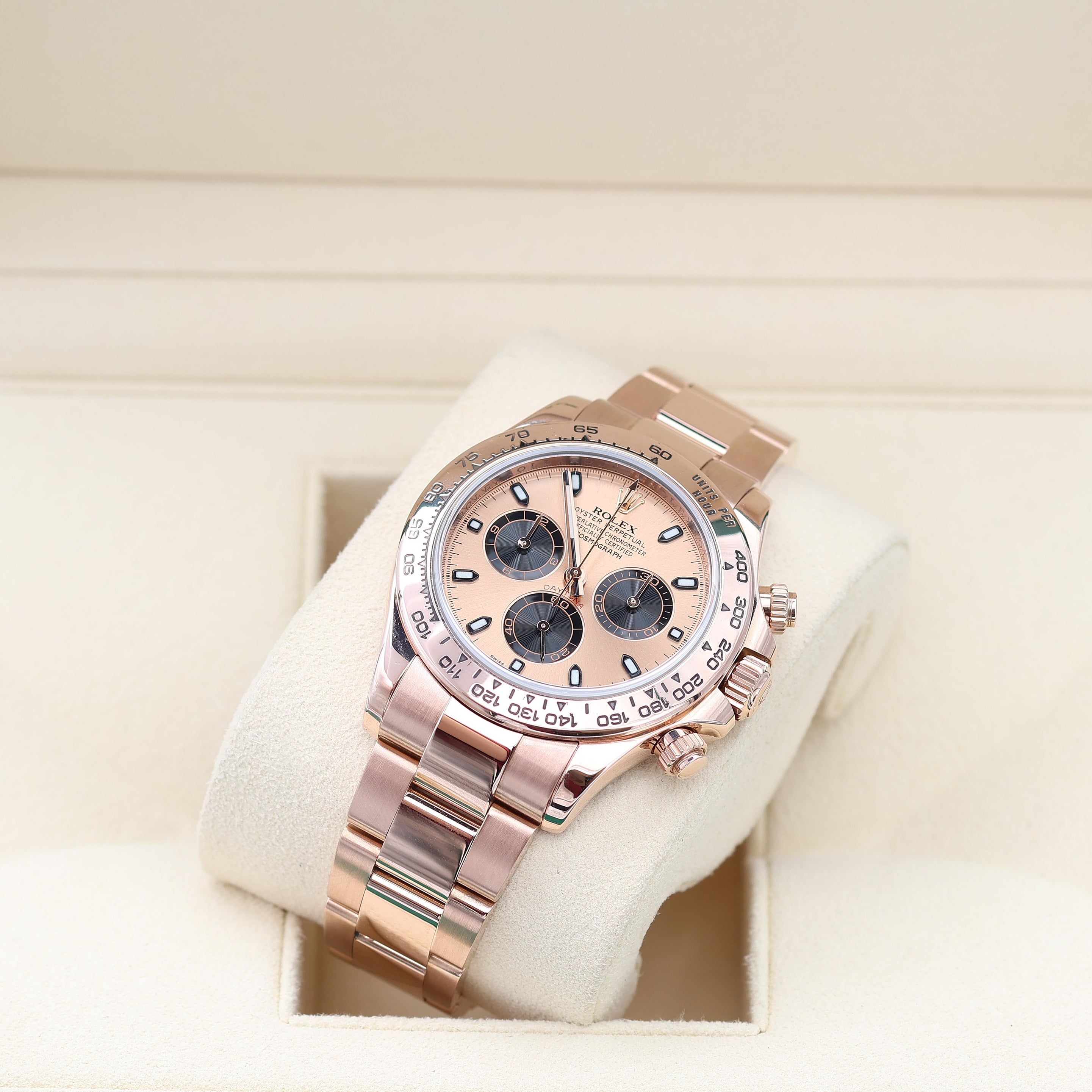 Rolex Daytona ref. 116505 Rose Gold - Sundust dial with black subdials - Full Set