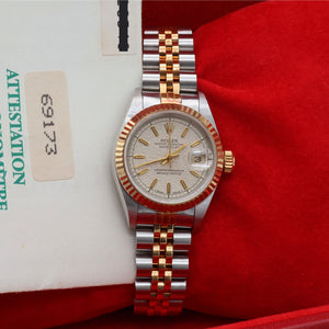 Rolex Datejust Lady ref. 69173 Steel/Gold - Millennnary Cream Dial (No Numbers) - Jubilee Bracelet - Full Set