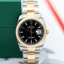 Bild in Galerie-Viewer laden, Rolex Datejust Ref. 116233 Schwarzes Zifferblatt - Austernarmband - Vollständiger Satz

