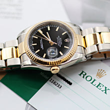 Bild in Galerie-Viewer laden, Rolex Datejust Ref. 116233 Schwarzes Zifferblatt - Austernarmband - Vollständiger Satz
