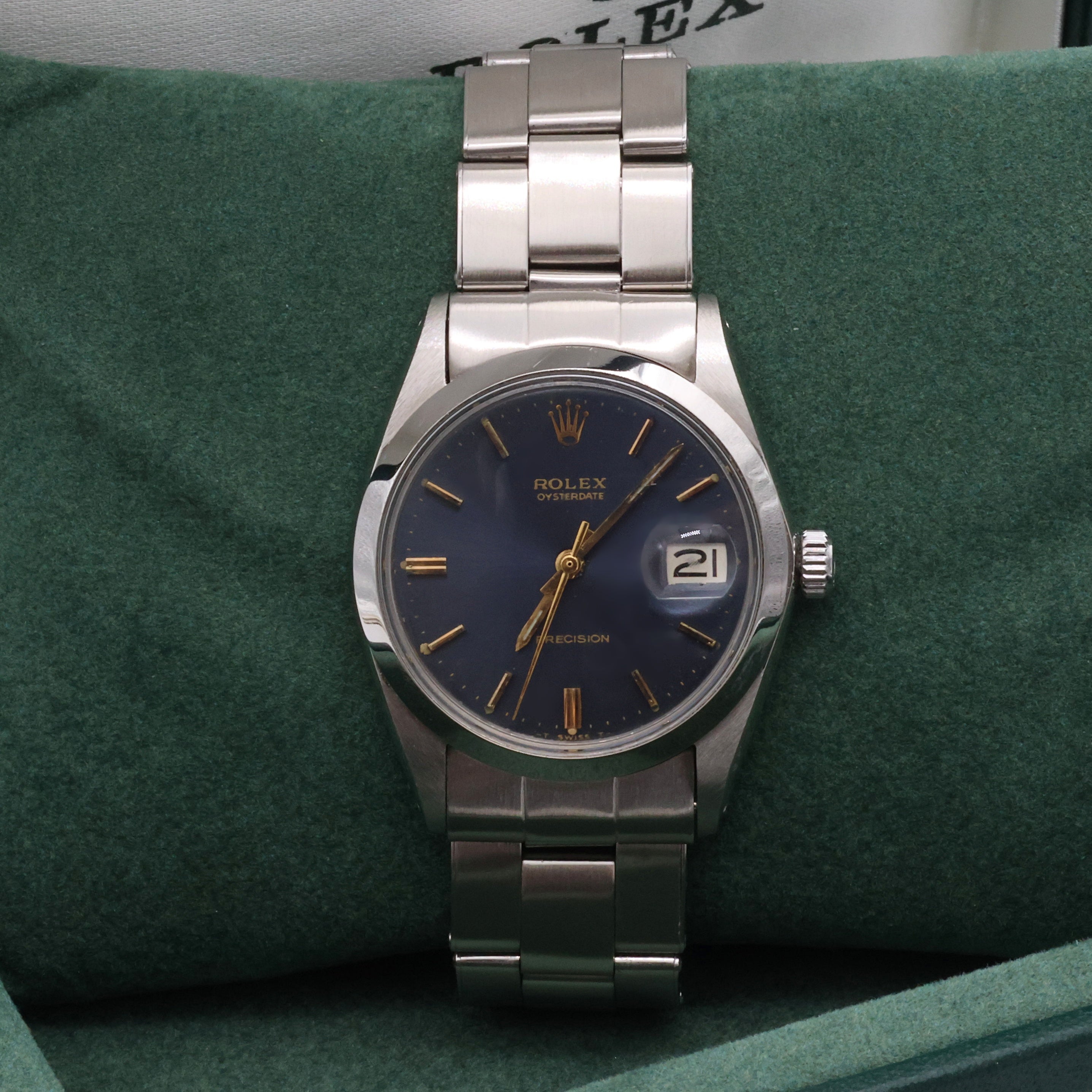 Rolex Precision Date ref. 6694 Blue Dial (Golden Indexes) - Oyster Rivet bracelet