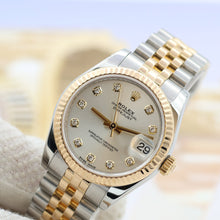Załaduj obraz do przeglądarki galerii, Rolex Lady-Datejust 31mm ref. 178273 Silver Diamonds Dial Jubilee bracelet - Full Set
