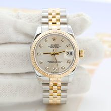 Załaduj obraz do przeglądarki galerii, Rolex Lady-Datejust 31mm ref. 178273 Silver Diamonds Dial Jubilee bracelet - Full Set

