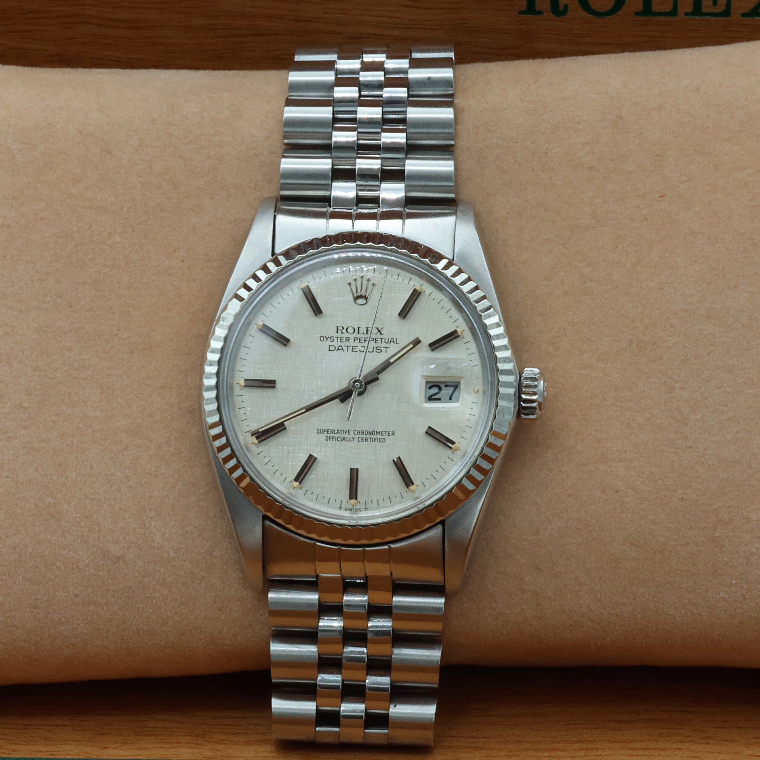 Rolex Datejust ref. 16014 - Silver Linen dial - Jubilee bracelet (V II)